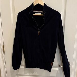 Ben Sherman Navy Full Zip-Up Cardigan Size L